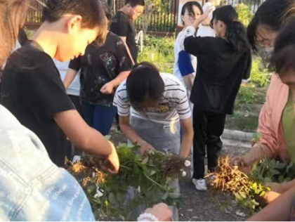 仁桥初中举行少先队劳动教育实践活动
